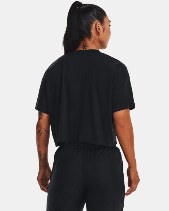 Women's Project Rock Crop Short Sleeve in Black image number 1